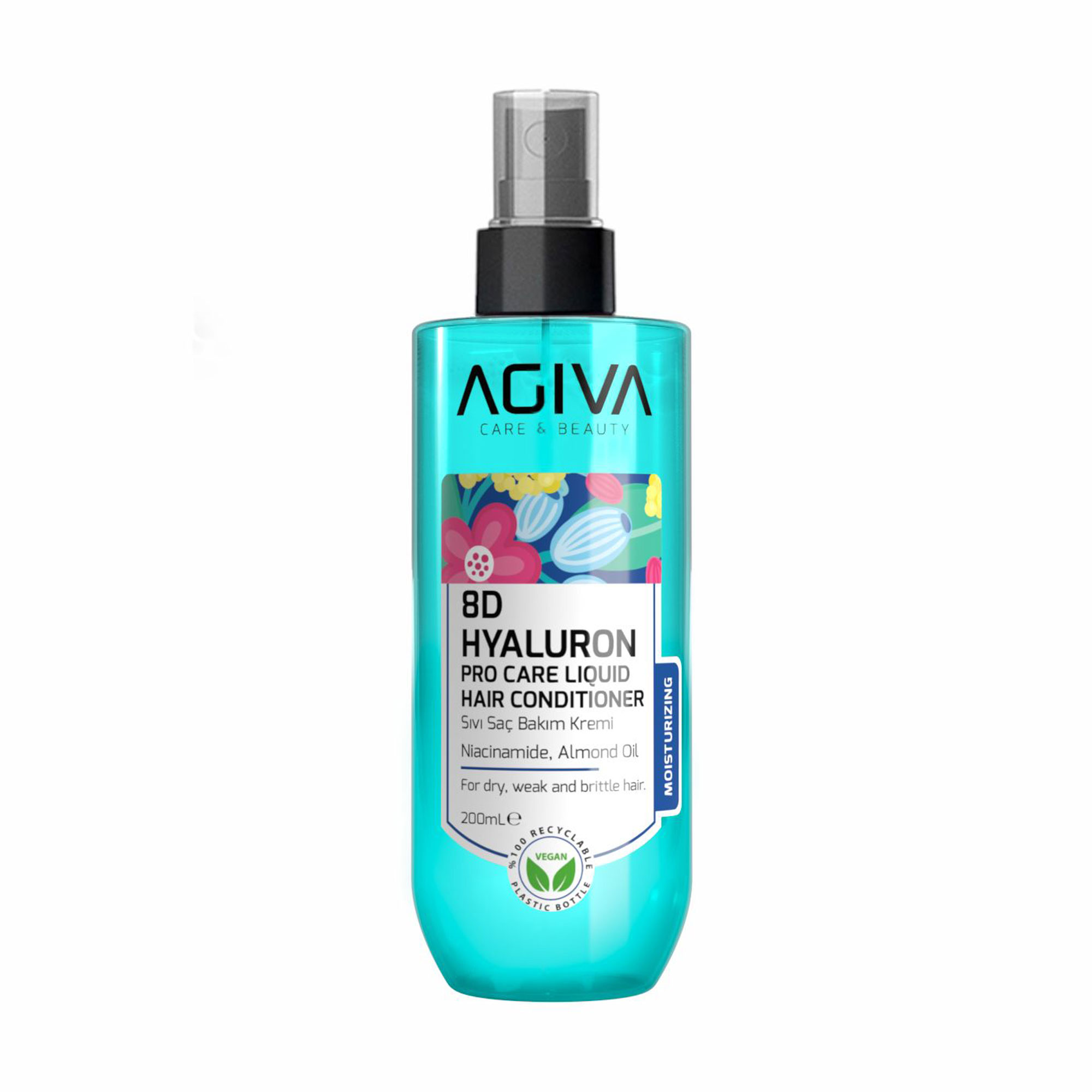 Рідкий кондиціонер для волосся Agiva 8D Hyoluron Pro Care Liquid Hair Conditioner, 200 мл